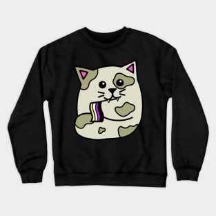 non-binary pride flag cat Crewneck Sweatshirt